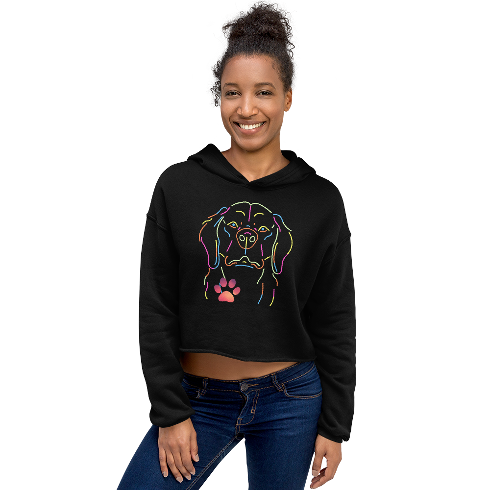 Multicolor Labrador Crop Hoodie