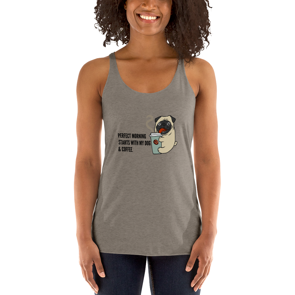 Pug &Coffee Lover Women's Racerback Tank