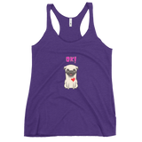 OK Fun Pug Women's Racerback Tank