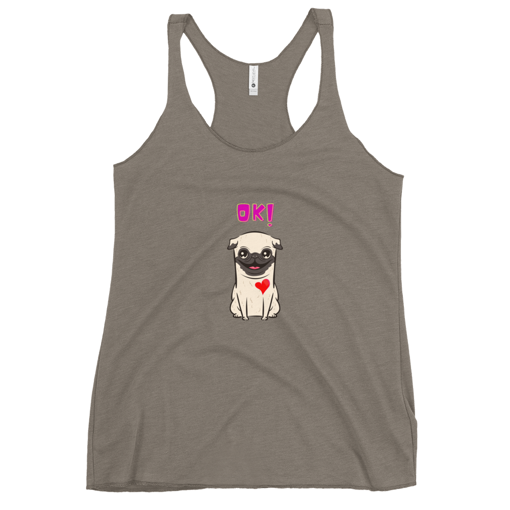 OK Fun Pug Women's Racerback Tank