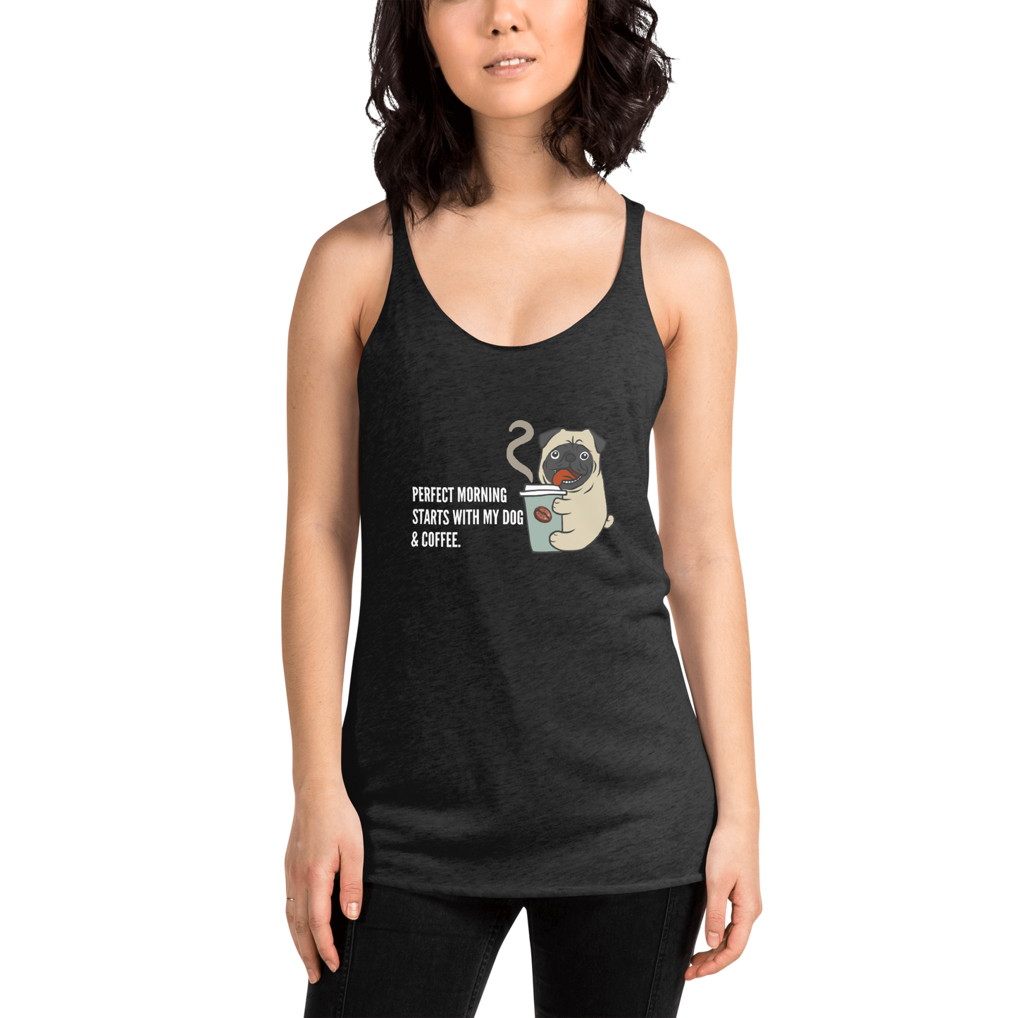 Pug &Coffee Lover Women's Racerback Tank