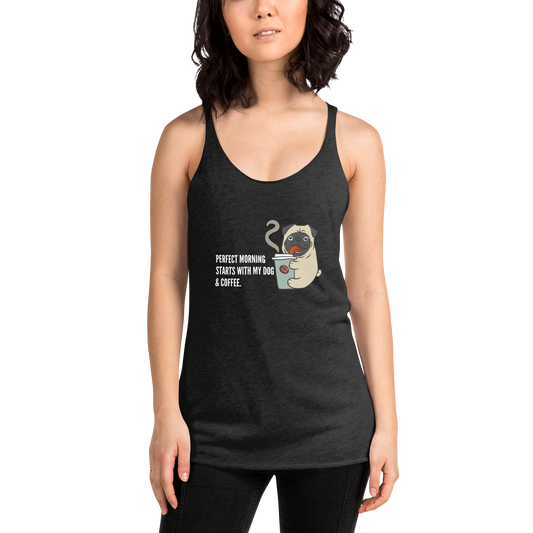 Pug &Coffee Lover Women's Racerback Tank