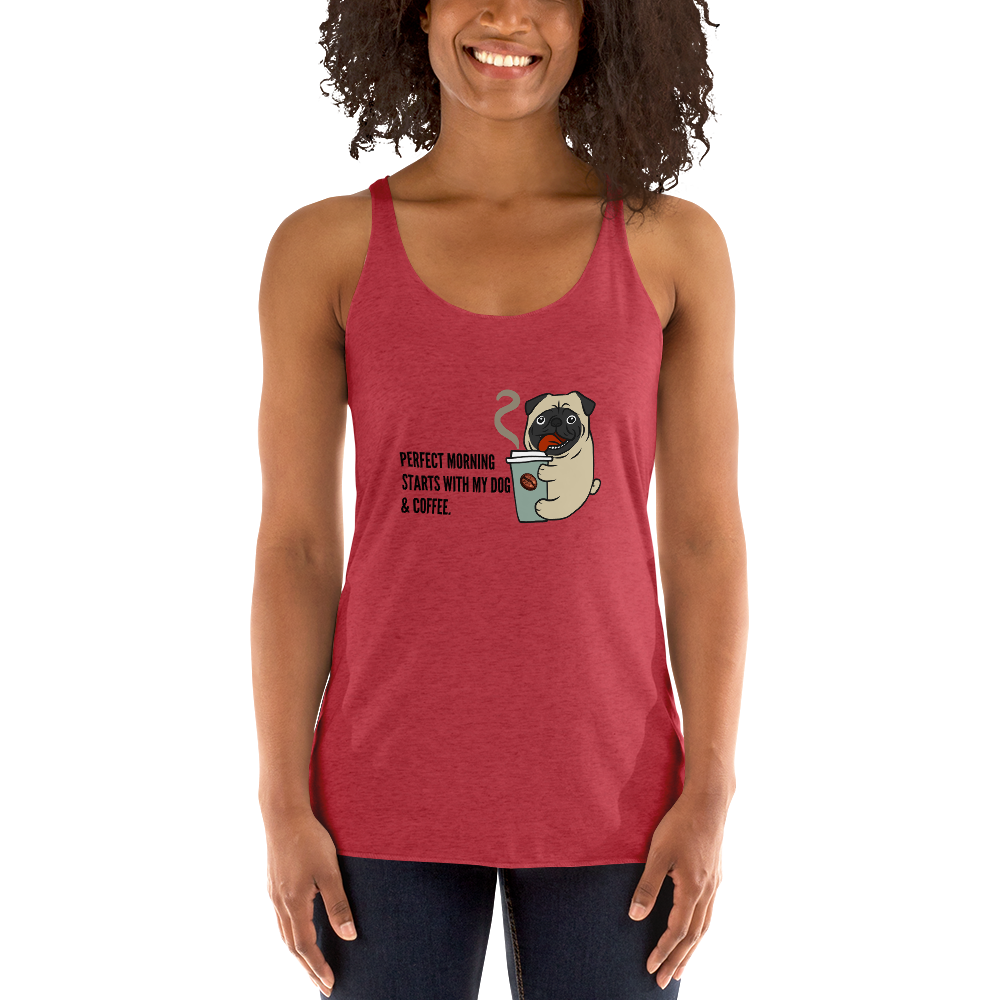 Pug &Coffee Lover Women's Racerback Tank